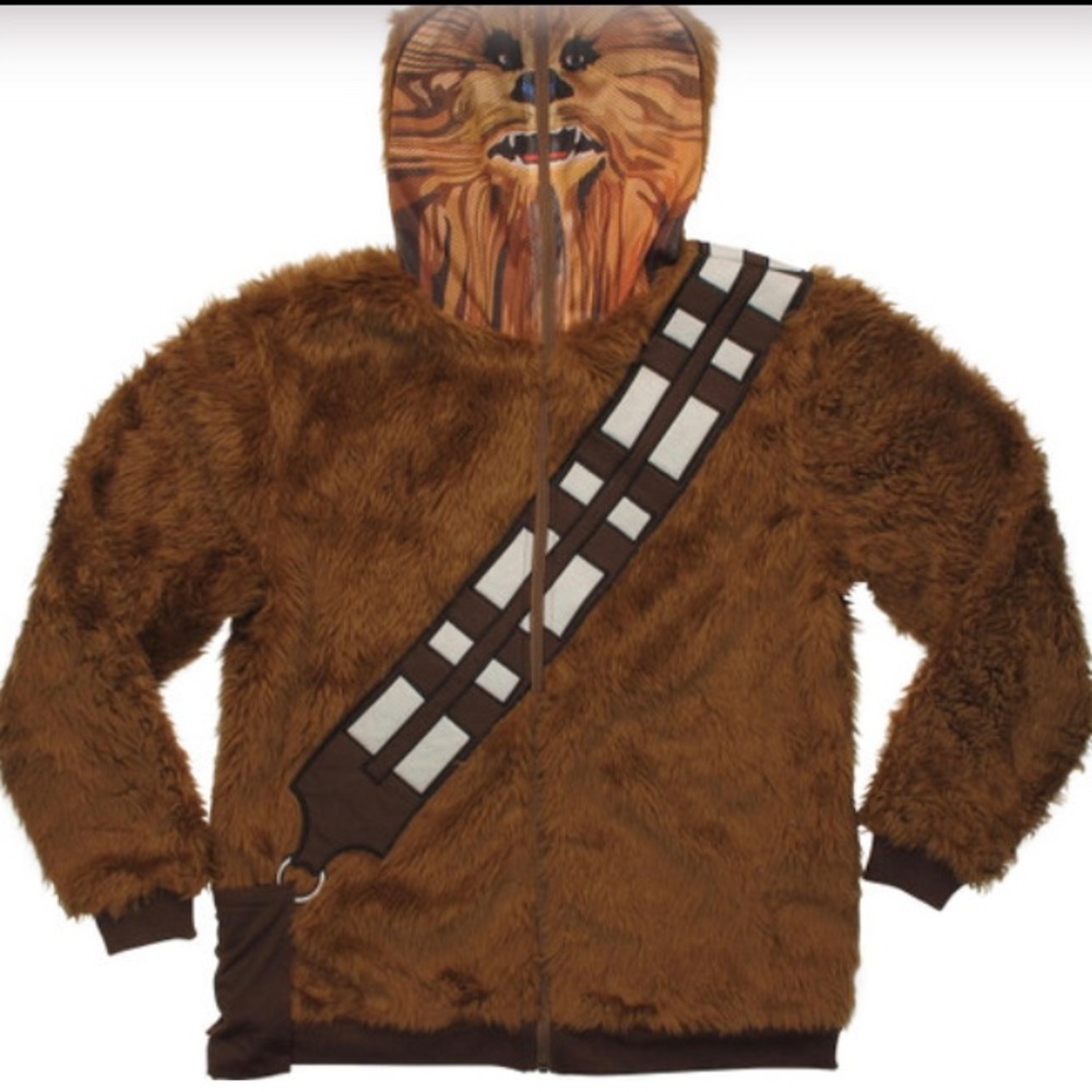 STAR WARS Chewbacca Zip Up Hoodie with Bandolier and Mesh Mask XL
